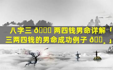 八字三 🐈 两四钱男命详解「三两四钱的男命成功例子 🕸 」